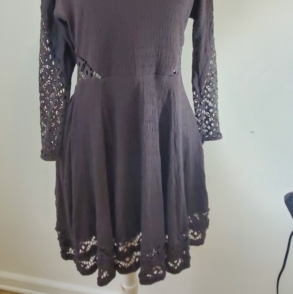 Free People grey To The Point boho dress SzS - Picture 3 of 7